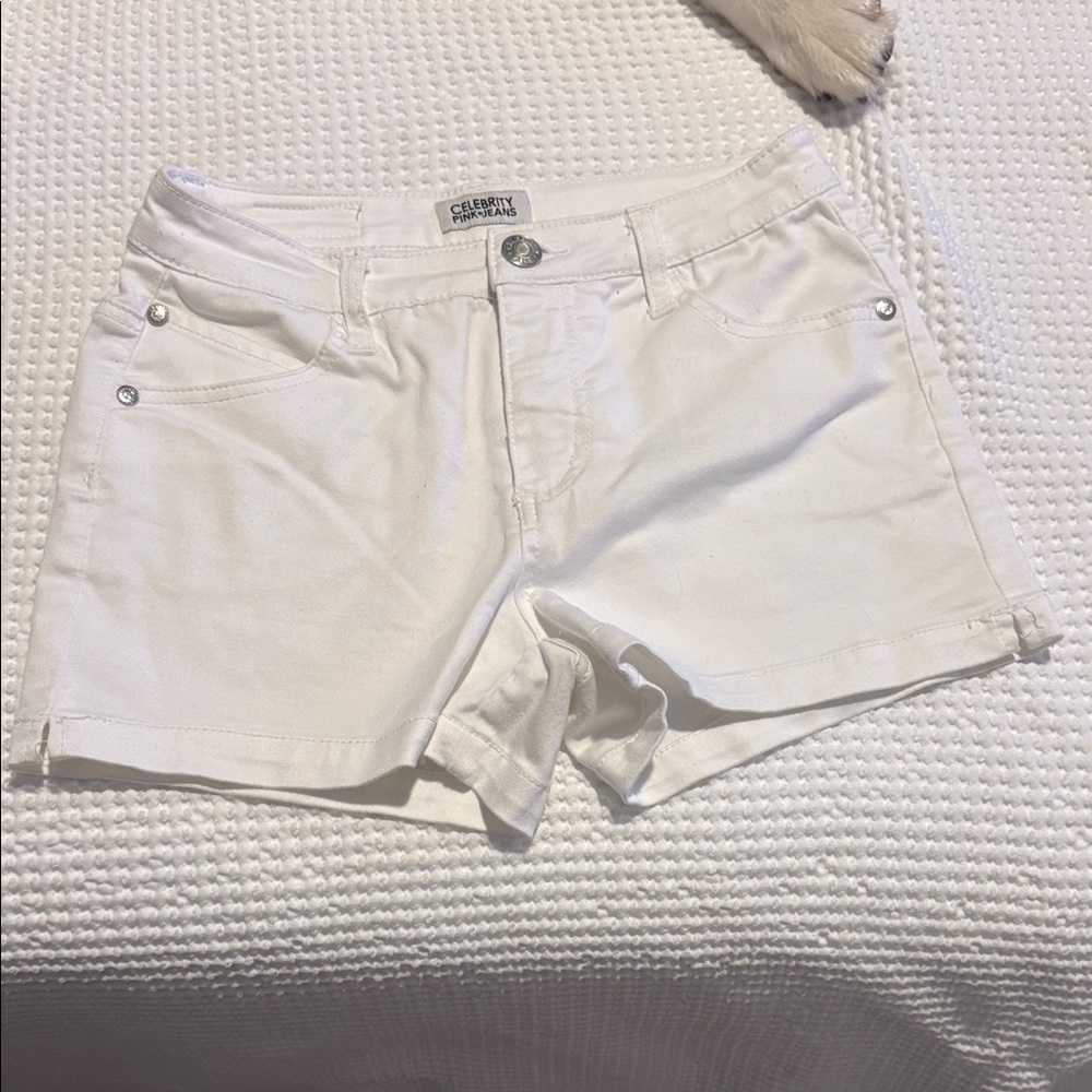 Celebrity Pink Women's Classic White Jean Shorts
